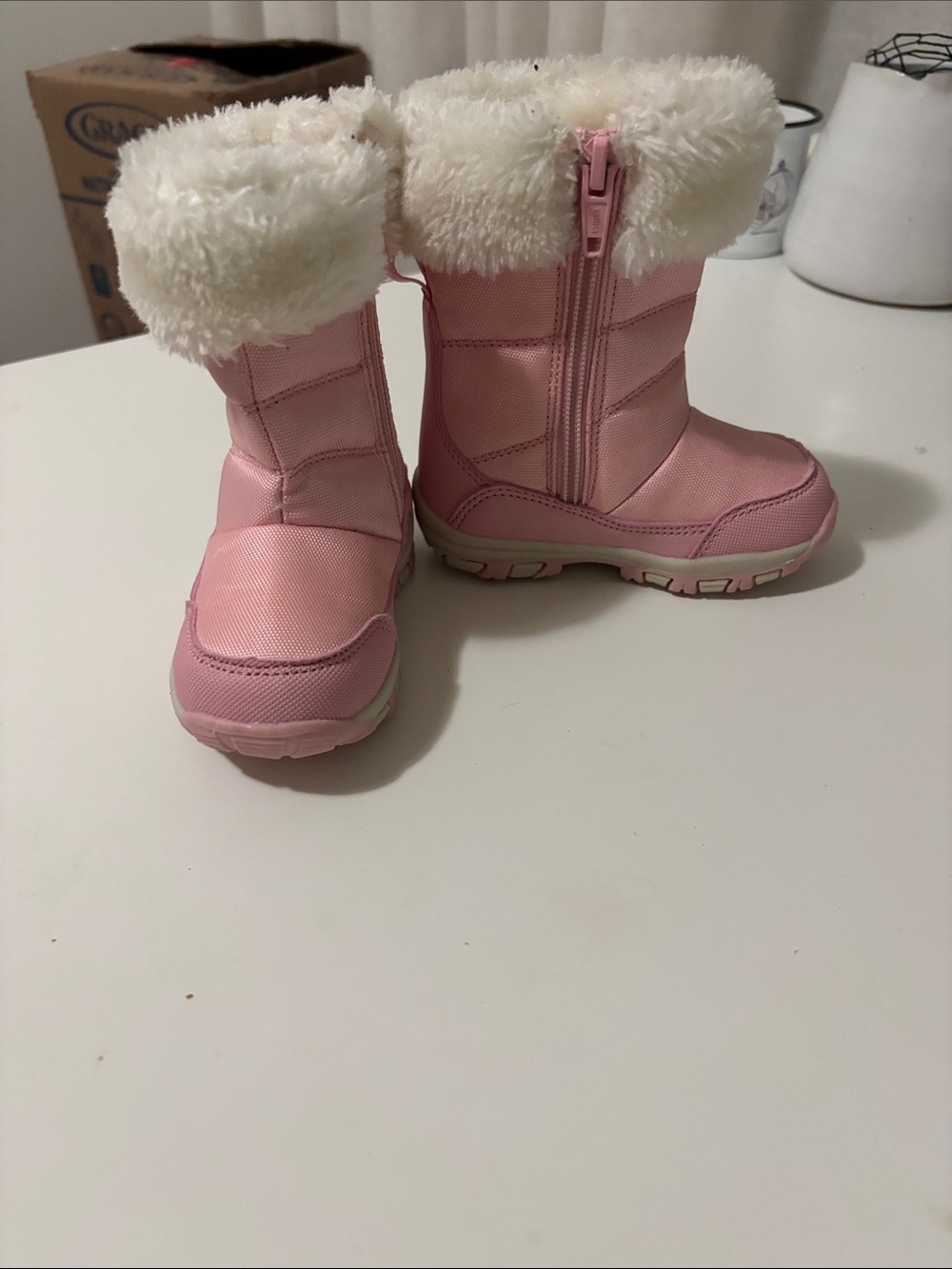 Joe Fresh Pink Faux-Fur Cuffed Girls' Winter Boots